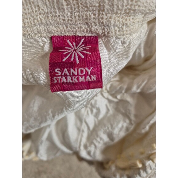 Sandy Starkman Vintage 90s Boho Ornate Embroidered Embellished Jacket Ivory Sz M - Picture 5 of 5